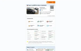 Exemplu de raport autoDNA istoric al vehiculului - miniatură
